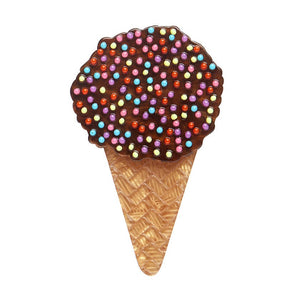 Sprinkles Ice Cream Cake Cone Brooch (IMPERFECT)  -  Erstwilder  -  Quirky Resin and Enamel Accessories
