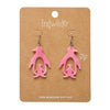 Double Penguin Drop Earrings - Pink