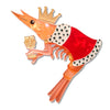 Pascal the King Prawn Brooch  -  Erstwilder  -  Quirky Resin and Enamel Accessories