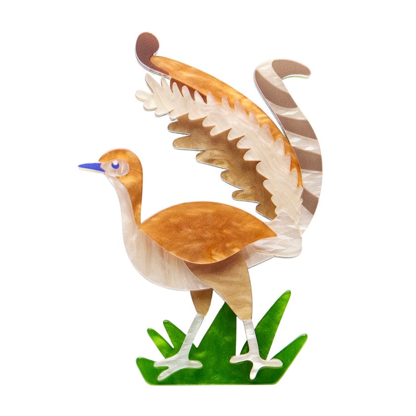 Lottie the Lyrebird Brooch  -  Erstwilder  -  Quirky Resin and Enamel Accessories