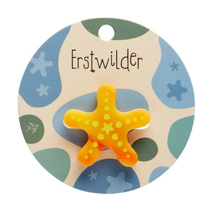 Orange Starfish Simplified Mini Brooch  -  Erstwilder Simplified  -  Quirky Resin and Enamel Accessories