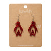 Double Penguin Drop Earrings - Red