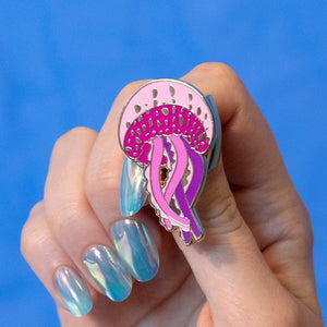 Mauve Stinger Jellyfish Enamel Pin  -  Erstwilder  -  Quirky Resin and Enamel Accessories