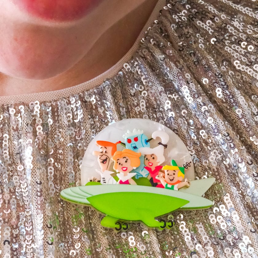 The Jetsons Aerocar Brooch  -  Erstwilder  -  Quirky Resin and Enamel Accessories