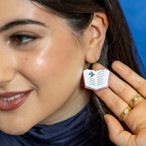 Story Book Drop Earrings - Red  -  Erstwilder Essentials  -  Quirky Resin and Enamel Accessories