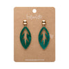 Leaf Drop Earrings – Teal