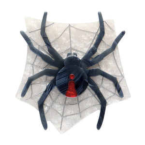 Roxy the Redback Spider Brooch  -  Erstwilder  -  Quirky Resin and Enamel Accessories