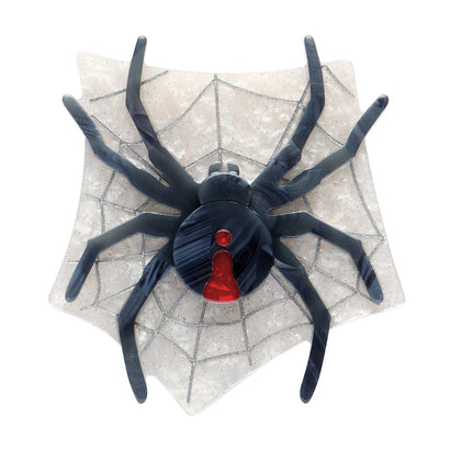 Roxy the Redback Spider Brooch  -  Erstwilder  -  Quirky Resin and Enamel Accessories
