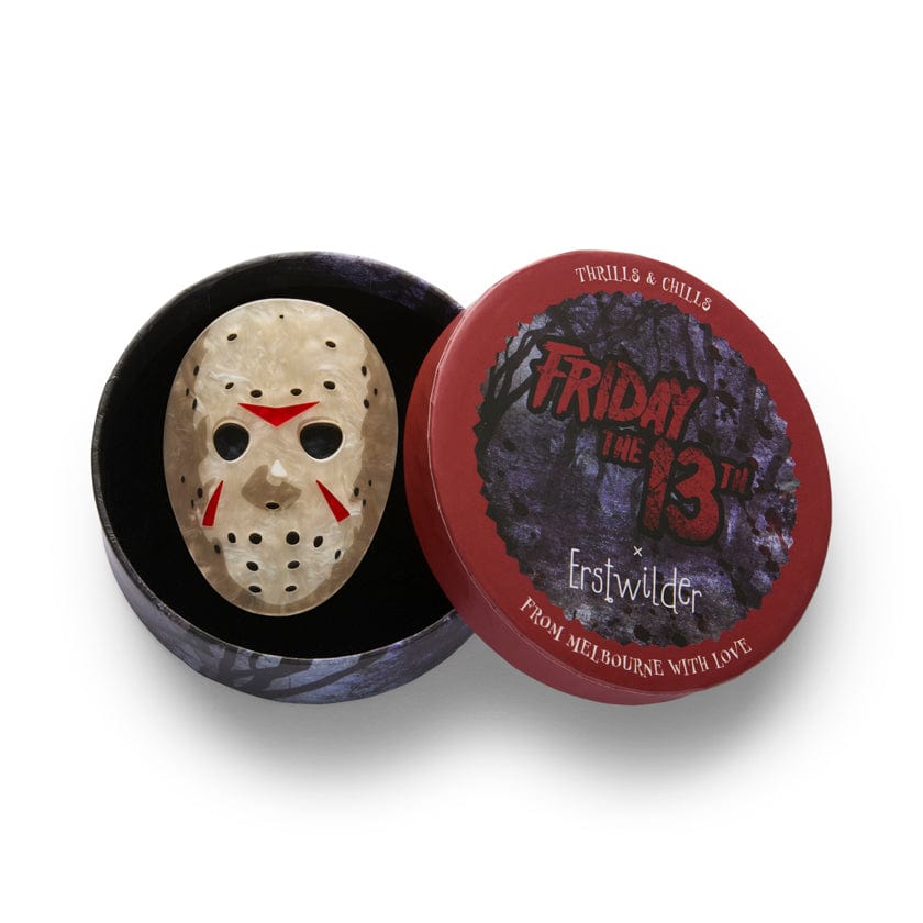 Jason Voorhees Mask Brooch  -  Erstwilder  -  Quirky Resin and Enamel Accessories