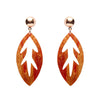Leaf Drop Earrings – Orange