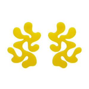 Statement Coral Stud Earrings - Yellow  -  Erstwilder Essentials  -  Quirky Resin and Enamel Accessories