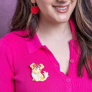 Valentino Pupperino Brooch  -  Erstwilder  -  Quirky Resin and Enamel Accessories