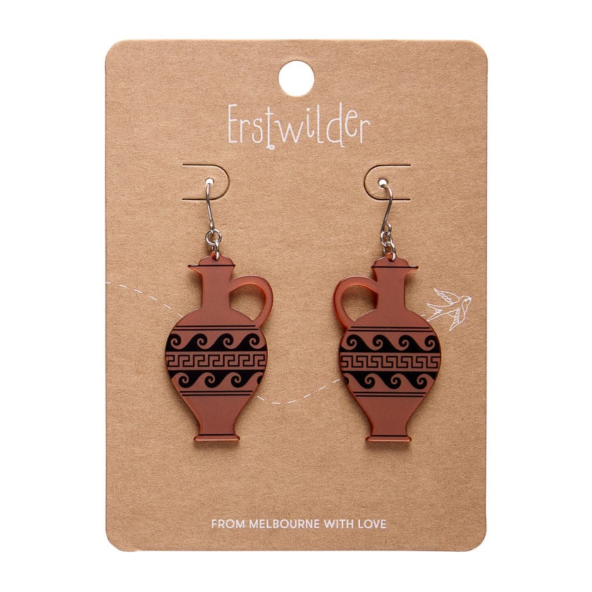 Lekythos Drop Earrings - Copper  -  Erstwilder Essentials  -  Quirky Resin and Enamel Accessories