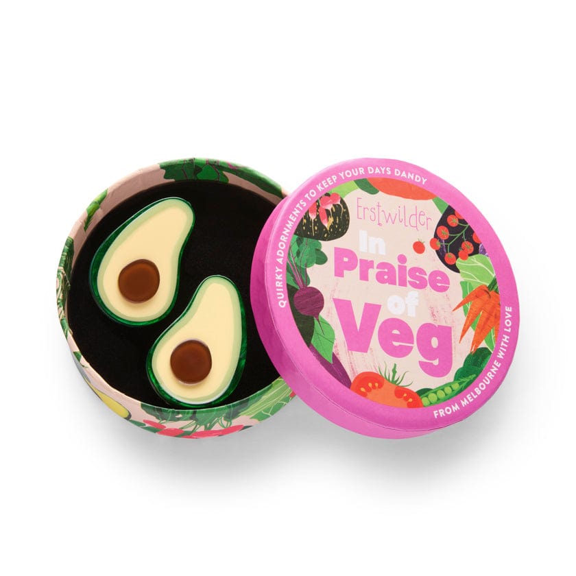 Avocado Affair Hair Clips Set - 2 Piece  -  Erstwilder  -  Quirky Resin and Enamel Accessories