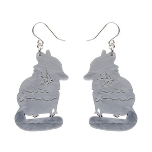 The Resourceful Raccoon Drop Earrings (IMPERFECT)  -  Erstwilder  -  Quirky Resin and Enamel Accessories