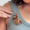 Pygmy Three-Toed Sloth Brooch  -  Erstwilder  -  Quirky Resin and Enamel Accessories