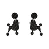 Poodle Glitter Post Drop Earrings - Black  -  Erstwilder Essentials  -  Quirky Resin and Enamel Accessories