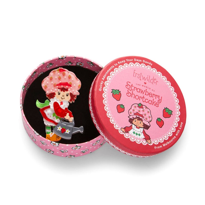 Strawberry Gardening Brooch  -  Erstwilder  -  Quirky Resin and Enamel Accessories