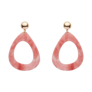 Statement Marble Resin Tear Drop Earrings - Coral  -  Erstwilder Essentials  -  Quirky Resin and Enamel Accessories