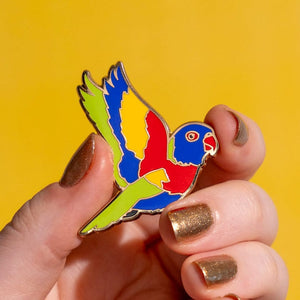 Lulu the Lorikeet Enamel Pin  -  Erstwilder  -  Quirky Resin and Enamel Accessories