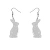 Bunny Ripple Resin Drop Earrings - White  -  Erstwilder Essentials  -  Quirky Resin and Enamel Accessories