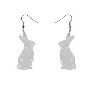 Bunny Ripple Resin Drop Earrings - White  -  Erstwilder Essentials  -  Quirky Resin and Enamel Accessories