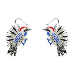 Wondrous Woodpecker Drop Earrings  -  Erstwilder  -  Quirky Resin and Enamel Accessories