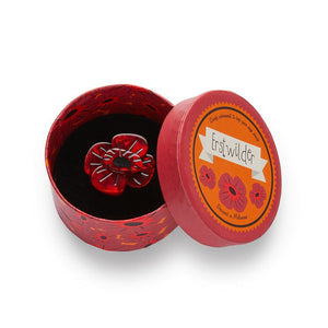 Remembrance Poppy Ring - Medium (IMPERFECT)  -  Erstwilder  -  Quirky Resin and Enamel Accessories