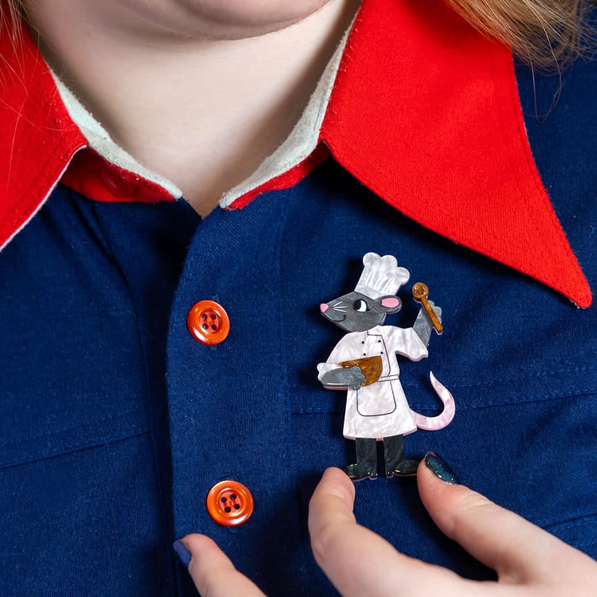 Chez Raton Brooch  -  Erstwilder  -  Quirky Resin and Enamel Accessories