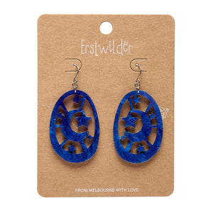Moonlight Drop Earrings - Navy  -  Erstwilder Essentials  -  Quirky Resin and Enamel Accessories