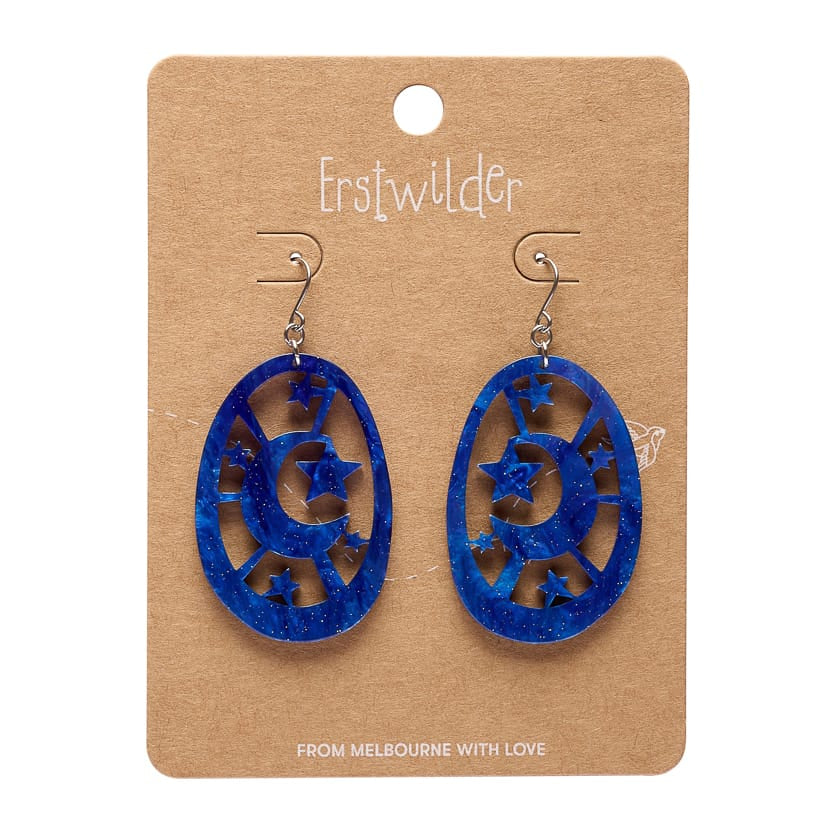 Moonlight Drop Earrings - Navy  -  Erstwilder Essentials  -  Quirky Resin and Enamel Accessories