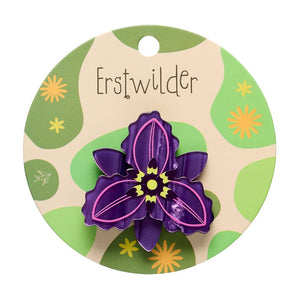 Chocolate Lily Simplified Mini Brooch  -  Erstwilder Simplified  -  Quirky Resin and Enamel Accessories