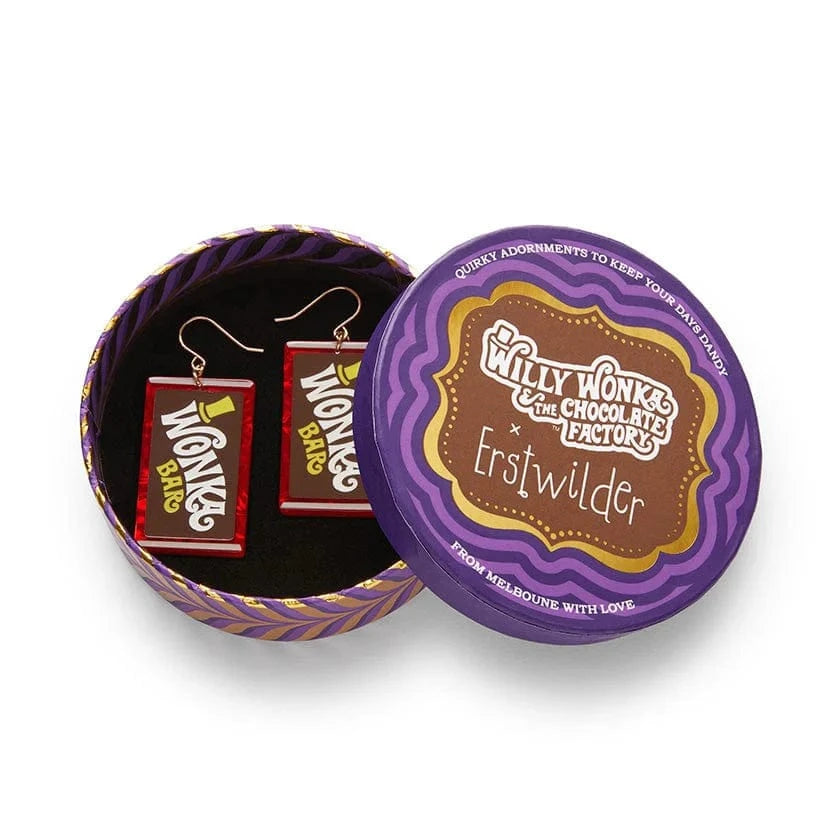 Original Wonka Bar Drop Earrings (IMPERFECT)  -  Erstwilder  -  Quirky Resin and Enamel Accessories