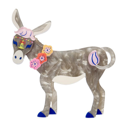 Devoted Donkey Brooch  -  Erstwilder  -  Quirky Resin and Enamel Accessories