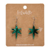 North Star Drop Earrings - Green