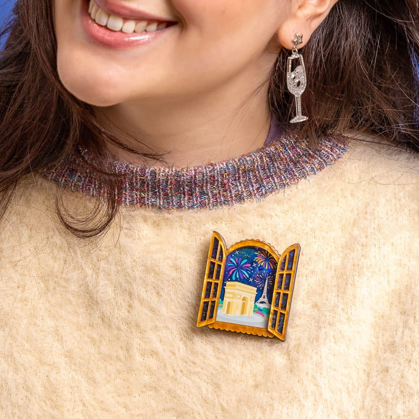 Fireworks Far & Wide Brooch  -  Erstwilder  -  Quirky Resin and Enamel Accessories