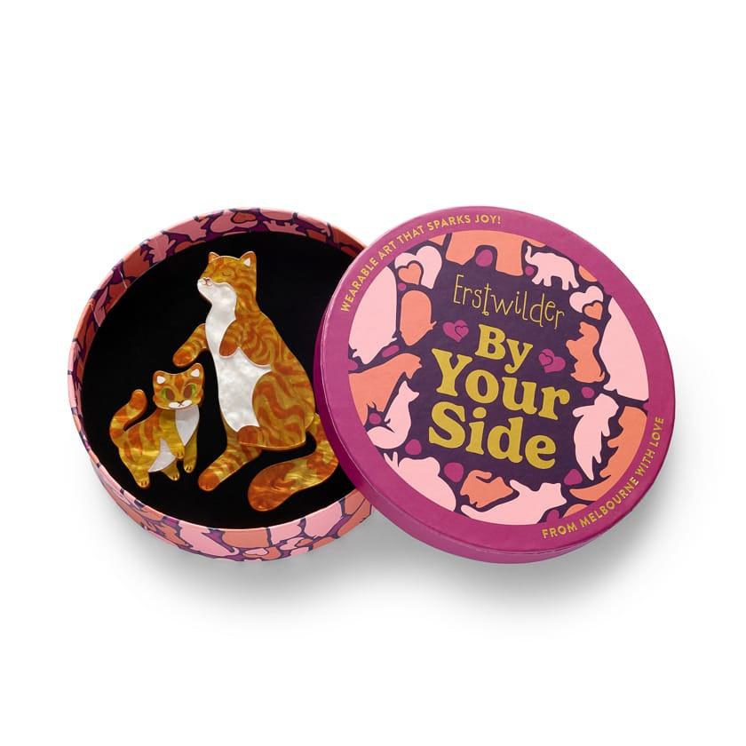 Purrfect Harmony Brooch Pair  -  Erstwilder  -  Quirky Resin and Enamel Accessories