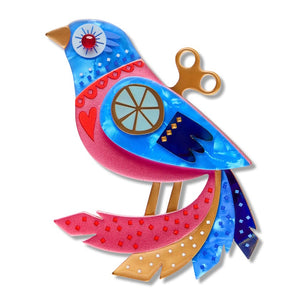 The Wind Up Brooch  -  Erstwilder  -  Quirky Resin and Enamel Accessories