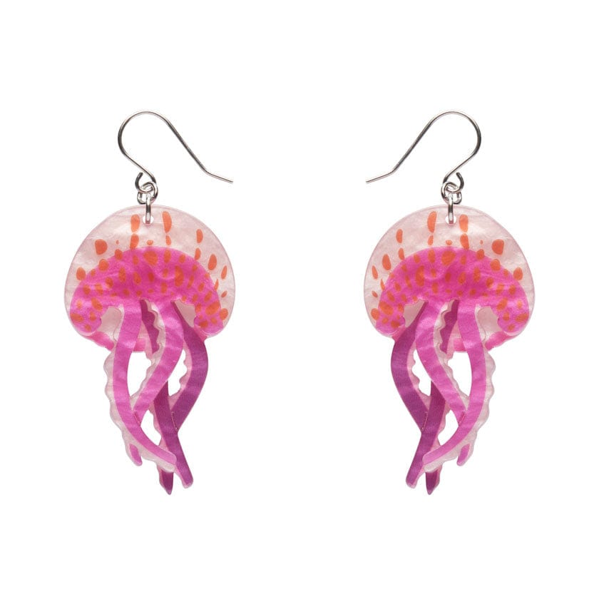 Mauve Stinger Jellyfish Drop Earrings  -  Erstwilder  -  Quirky Resin and Enamel Accessories