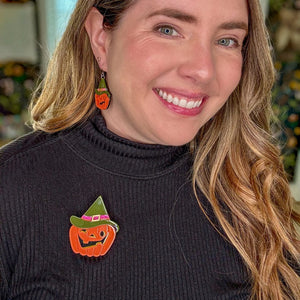 Witch O'Lantern Brooch  -  Erstwilder  -  Quirky Resin and Enamel Accessories