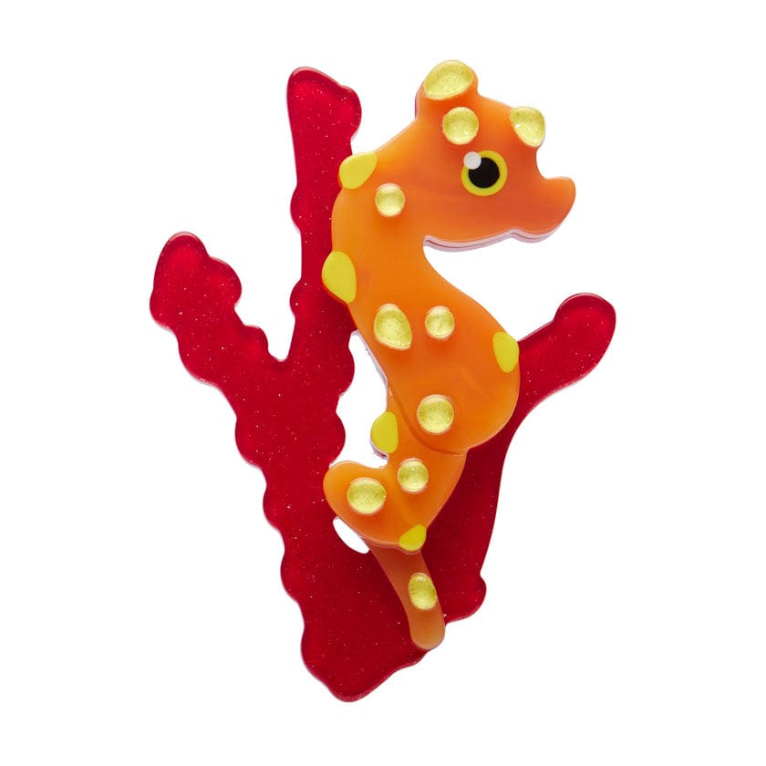 Pygmy Seahorse Brooch  -  Erstwilder  -  Quirky Resin and Enamel Accessories