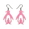 Double Penguin Drop Earrings - Pink