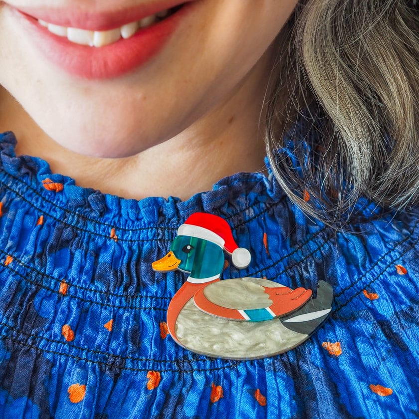 Daphne the Duck Brooch  -  Erstwilder  -  Quirky Resin and Enamel Accessories