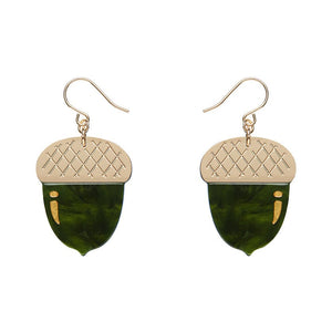 Acorn Drop Earrings - Green  -  Erstwilder Essentials  -  Quirky Resin and Enamel Accessories