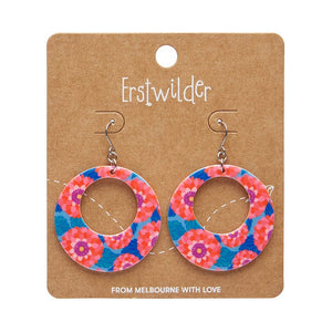 Dahlia Circle Drop Earrings - Pink  -  Erstwilder Essentials  -  Quirky Resin and Enamel Accessories