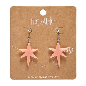 North Star Drop Earrings - Pink  -  Erstwilder Essentials  -  Quirky Resin and Enamel Accessories
