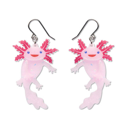 Axolotl Drop Earrings  -  Erstwilder  -  Quirky Resin and Enamel Accessories