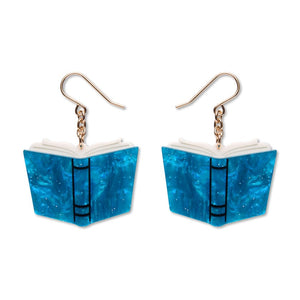 Story Book Drop Earrings - Navy Pearl  -  Erstwilder Essentials  -  Quirky Resin and Enamel Accessories