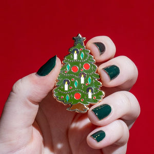 Christmas Tree Centre-Piece Enamel Pin  -  Erstwilder  -  Quirky Resin and Enamel Accessories
