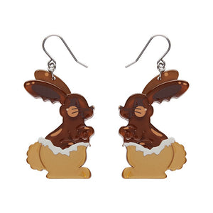 Cocoa the Bunny Drop Earrings  -  Erstwilder  -  Quirky Resin and Enamel Accessories